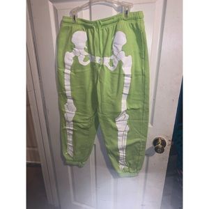 Green Skeleton Sweatpants